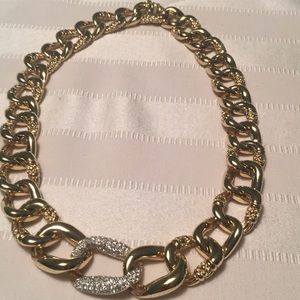 John Medeiros 19" open link gold CZ necklace